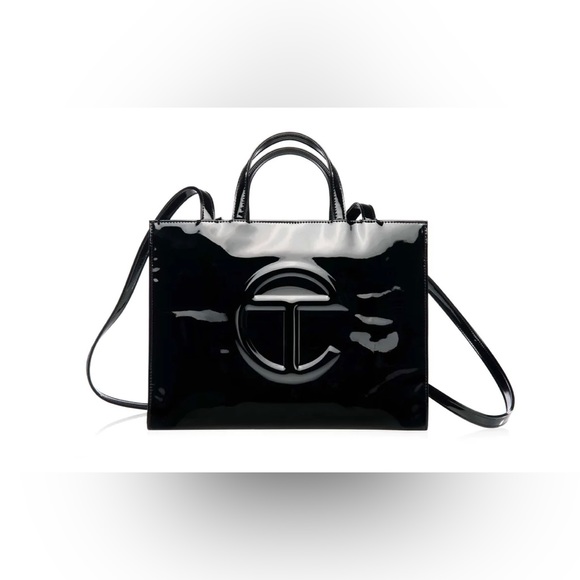 Telfar Handbags - Medium black patent leather Telfar